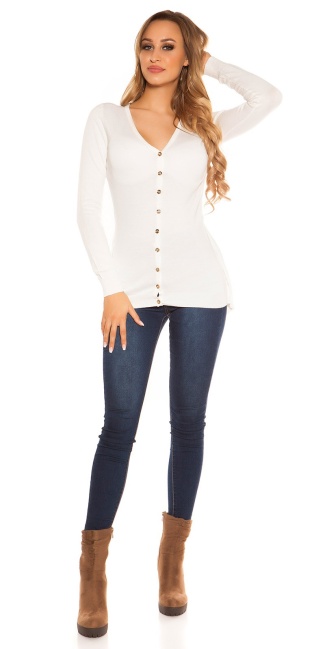 Cardigan with lacing on back White